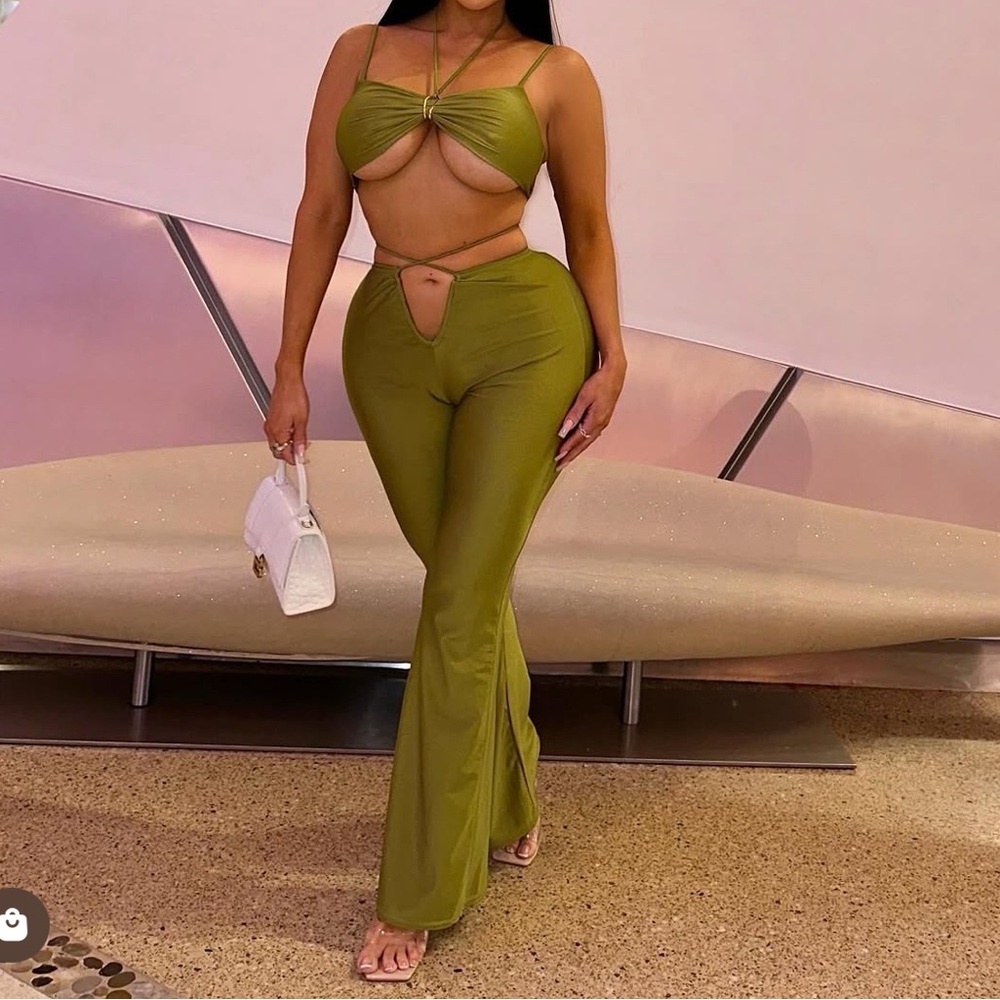 Fashionnova two piece olive set